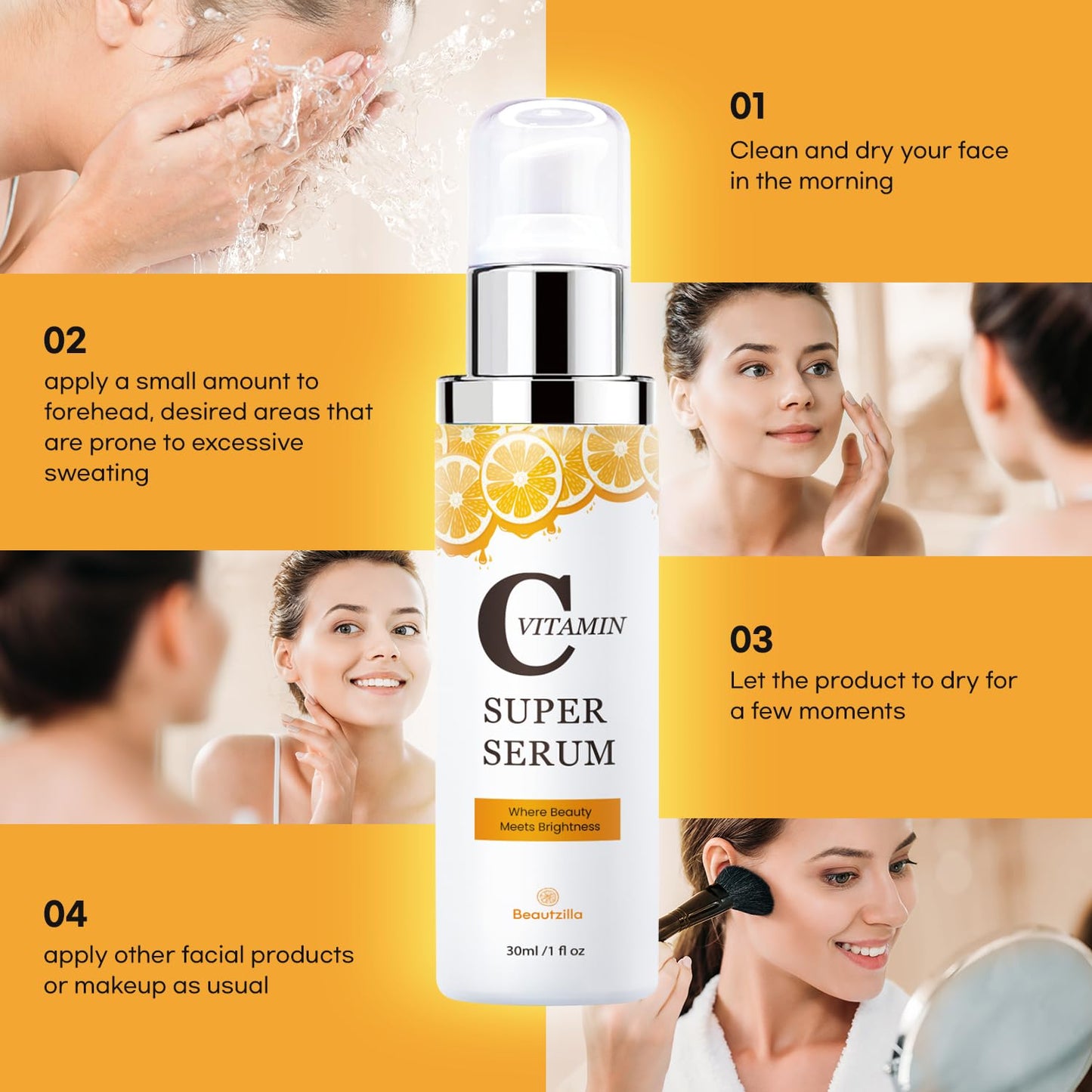 Super Vitamin C Serum for Face with Hyaluronic Acid and Vitamin E - Age-Defying Serum for Dark Spots, Fine Lines, Wrinkles for Women Over 50, Penetrating For Mature Skin, All-in-One Formula - 1 fl oz